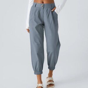 NEW Halara Mid Rise Casual Cotton Joggers Sea Fog Blue Women's Size Medium